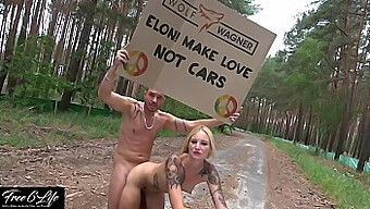 German Babe Protests Tesla Gigafactory Berlin In Nude