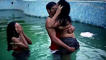 Indian Wife Enjoys A Poolside Threesome With Her Husband And Friend