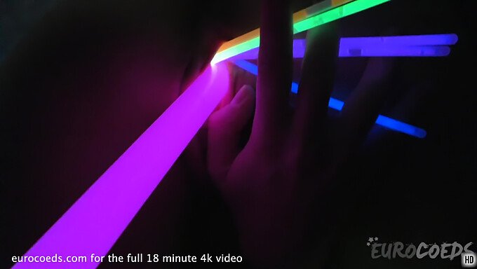 Sexy Newcomer Explores Fetish Play With Glow Sticks