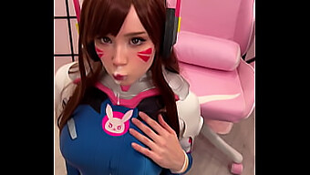 D.Va Cosplayer'S Intense Deepthroat En Gezichtservaring