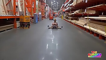 Black And Latina Women Give A Deepthroat Blowjob In A Home Improvement Store