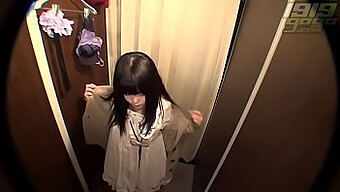 Asian Teen Surprised In Changing Room