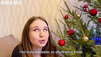 Stepsister'S Playful Tease Leads To A Steamy Christmas Surprise