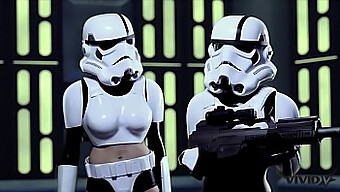 คอสเพลย์สามคนกับ Storm Troopers และ Wookie ในวิดีโอฮาร์ดคอร์