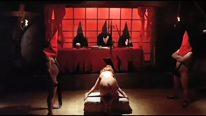 Vintage Bdsm: Hairy Blonde Submitted To Satanic Ritual