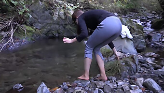 Brave College Coed Ventures Into Freezing River For Thrilling Experience