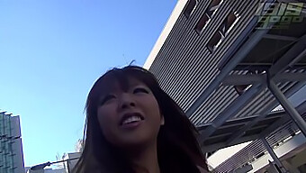 Young Asian Teen Gives A Blowjob In A Car On The City Streets