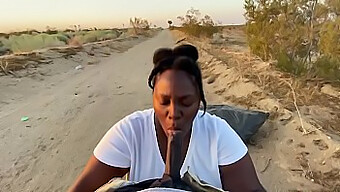 Ebony Hottie Gets Pulled Over And Gives A Public Blowjob