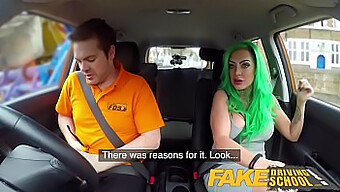 Busty Learner Gets Hands-On With Instructor'S Cock In Faux Driving Lesson