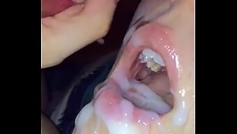 Teen Girl Swallows Jizz In Sluggish Motion